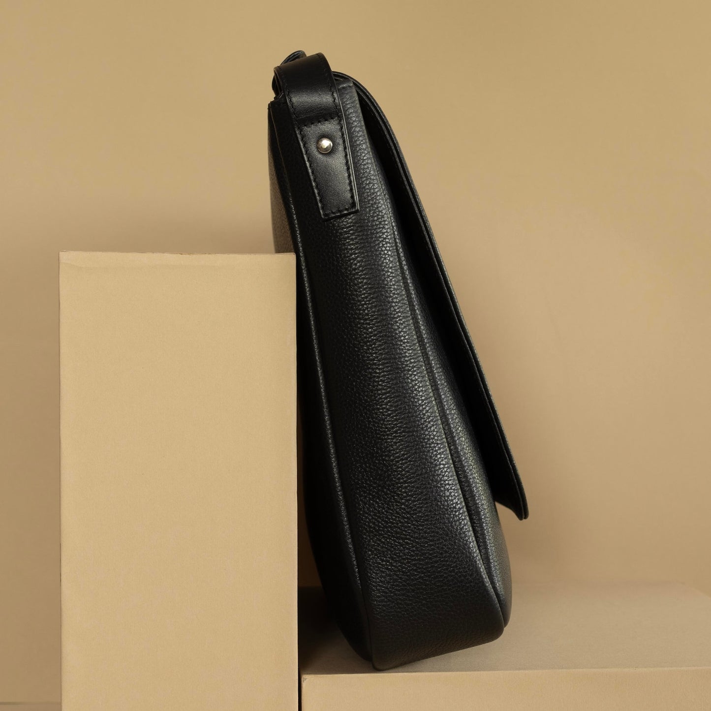 Genuine Leather Messenger Bag With Adjustable Strap