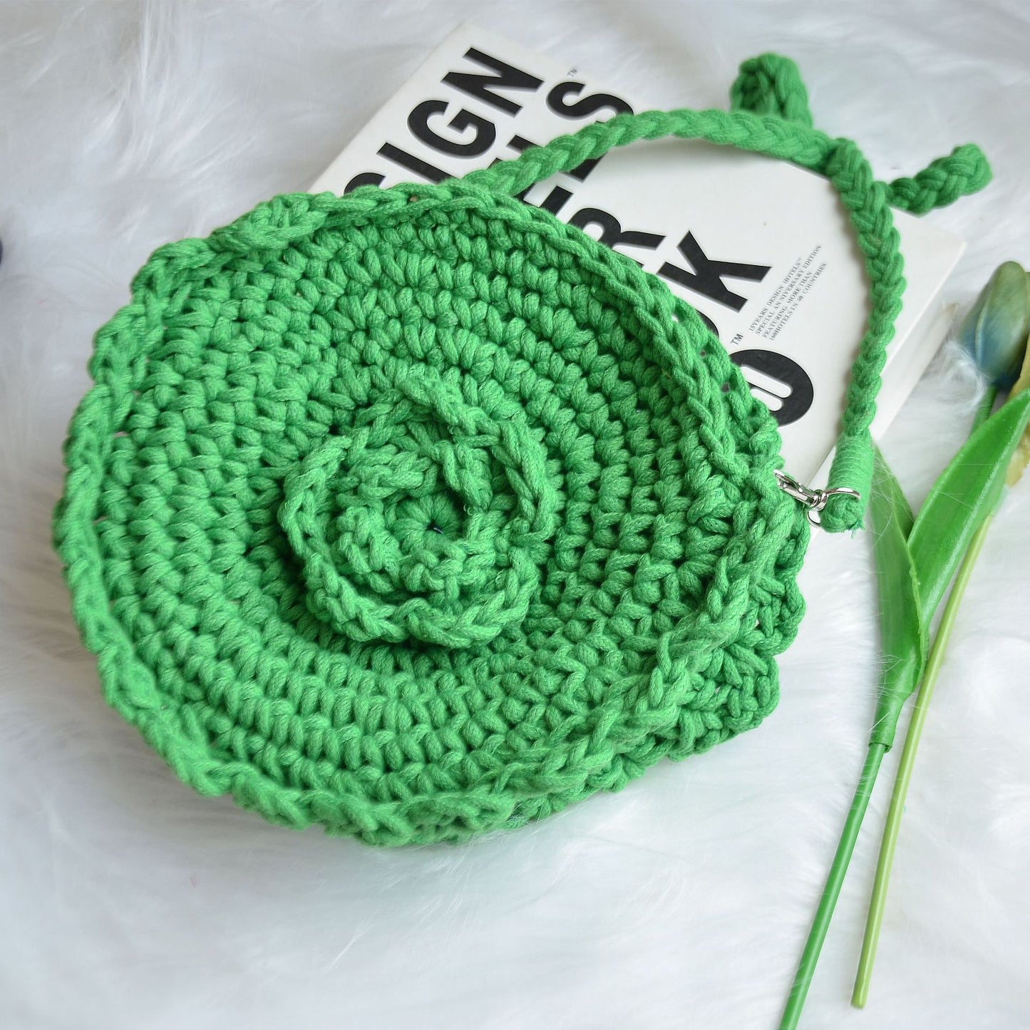 kids cotton crochet crossbody bag