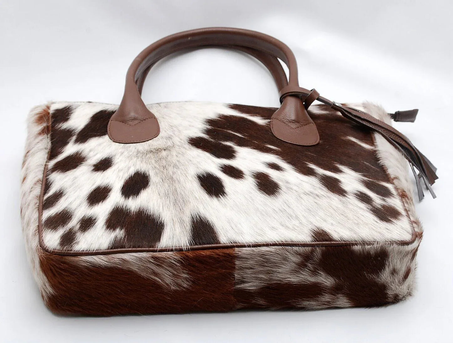 Real Natural Speckled Cow Skin Fur Shoulder Purse