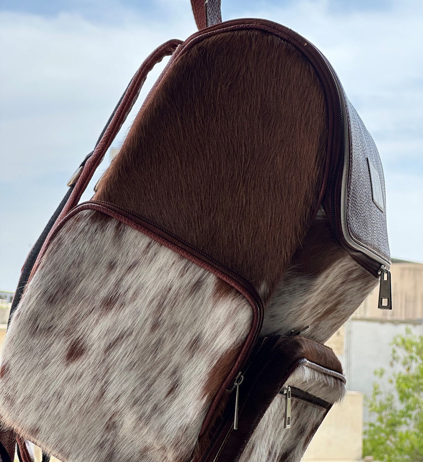 Reddish Brown Cowhide Backpack