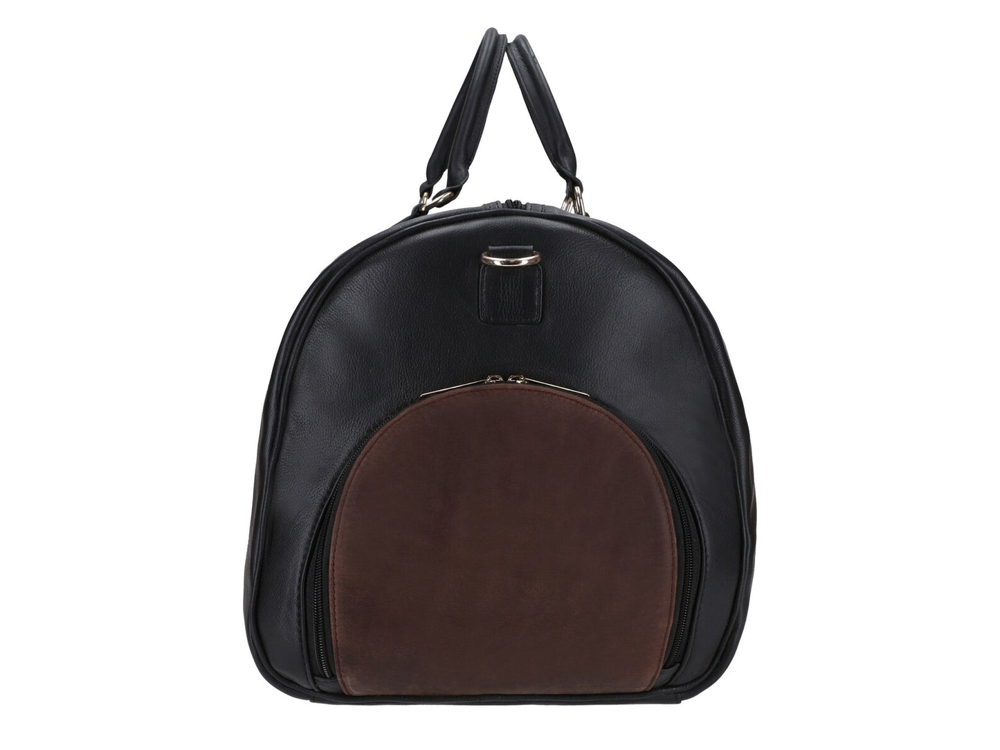 Genuine Black Leather Travel Bag With Shoe Compartment