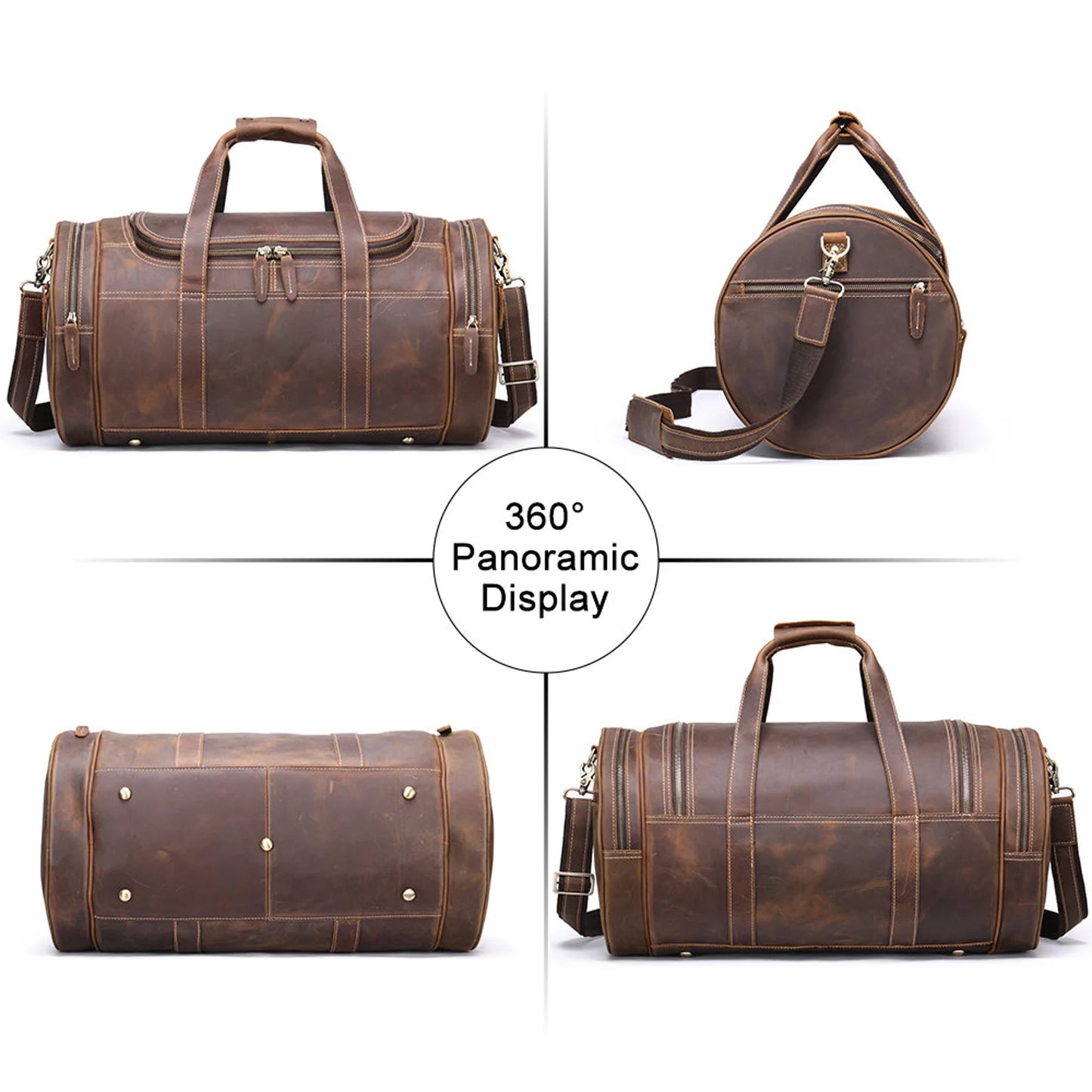 Leather Travel Duffle Bag Weekender