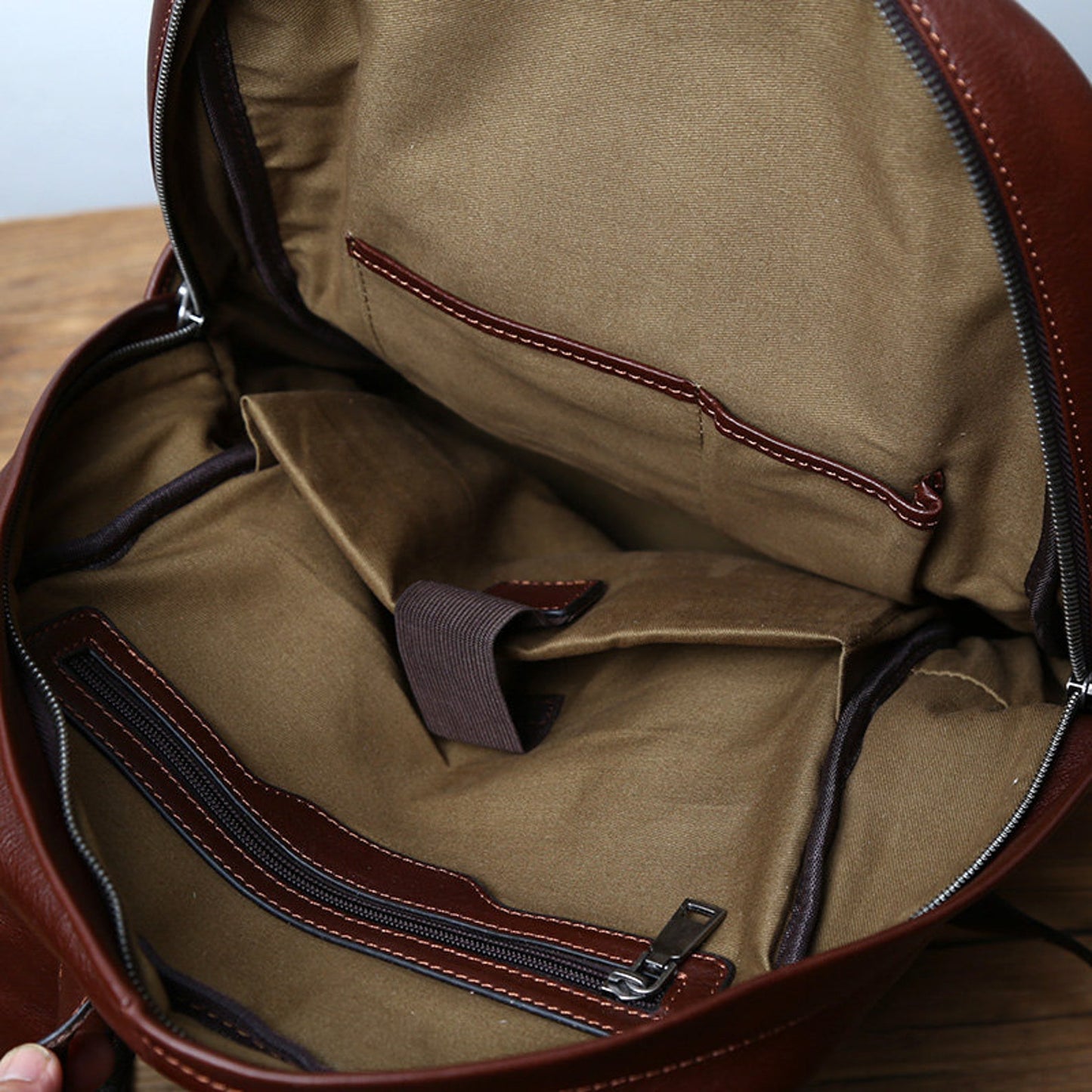 Retro Style Leather Backpack Rucksack