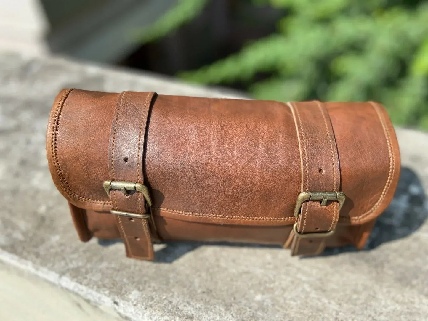 Real Leather Motorcycle Front Storage Bag