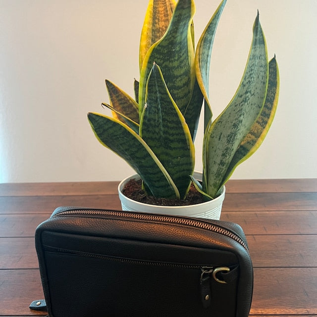 Real Leather Tech Organizer Pouch Men's Zippered Travel Bag