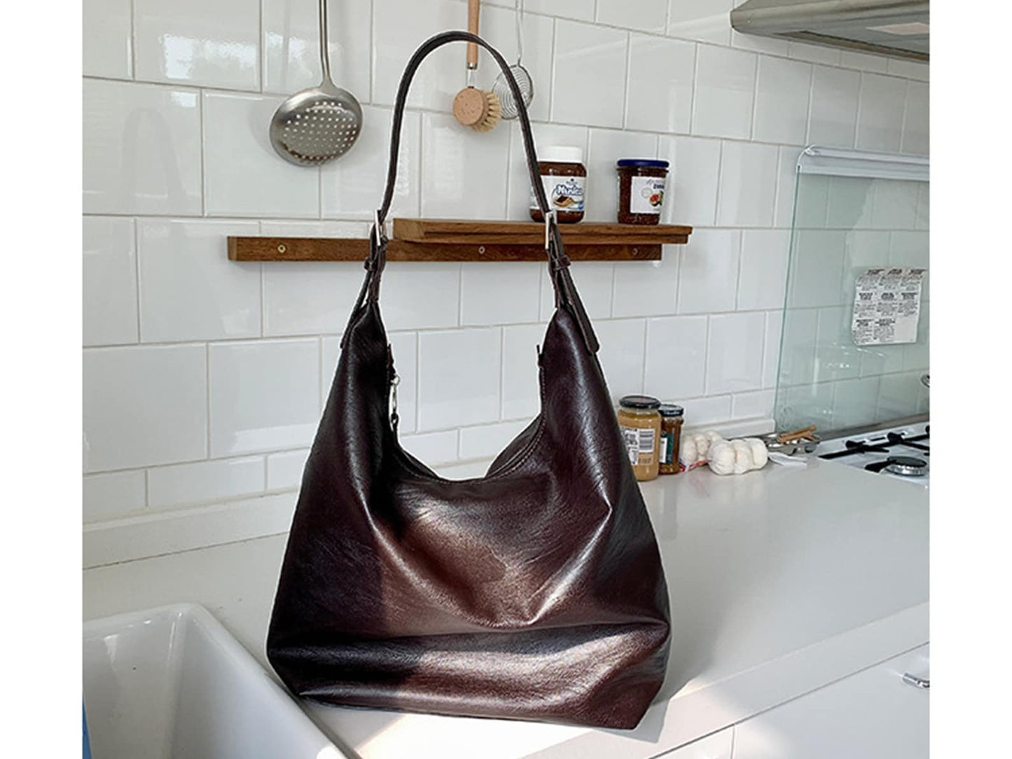 Handmade Leather Tote Shoulder Purse