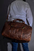 leather weekender bag with shoe compartment