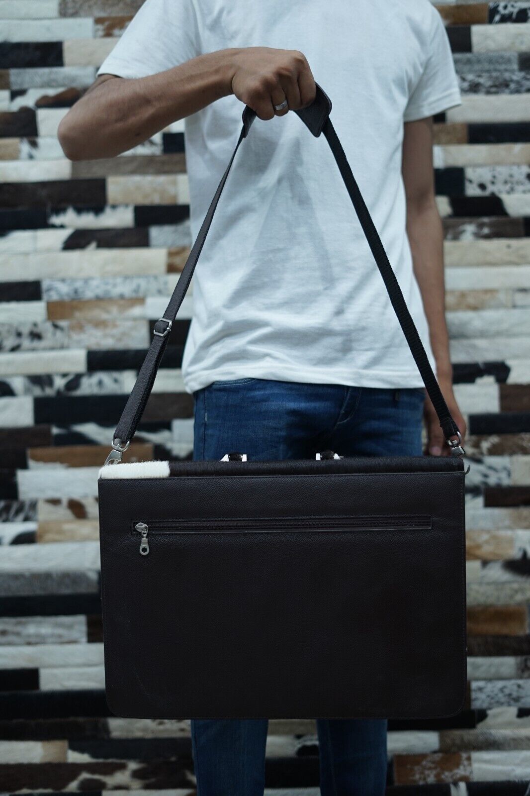 Real Cowhide Office Briefcase Bag