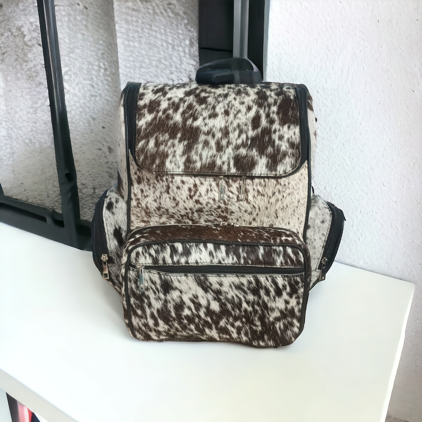 Tricolor Hair On Cowhide Fur Backpack