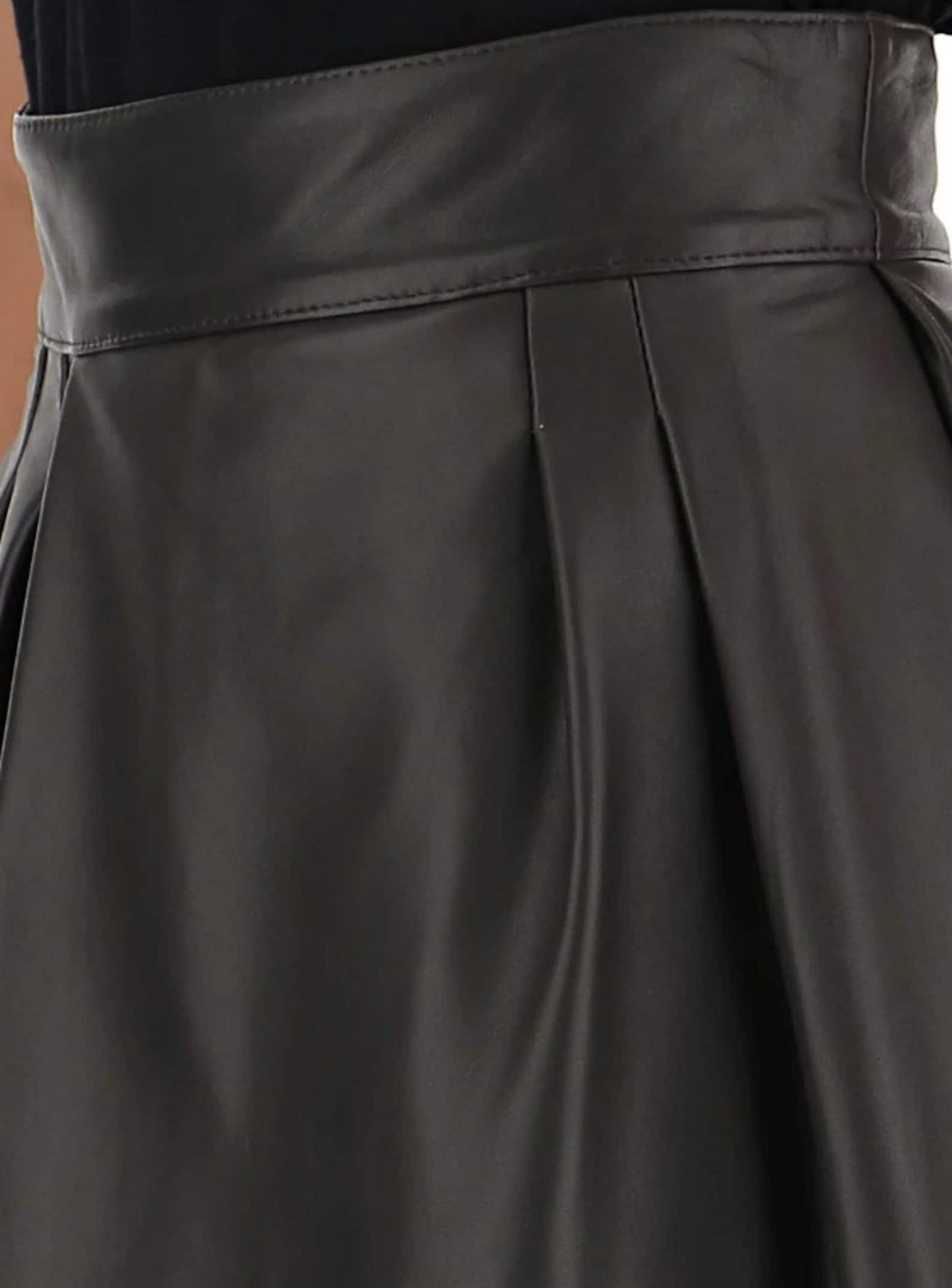 Real Genuine Women Leather Black Skirt