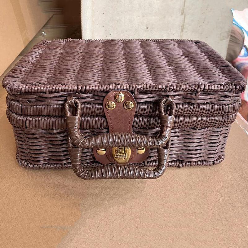 Rattan Woven Handheld Basket 10 S Length 22cm x Width 17cm x Height 11cm