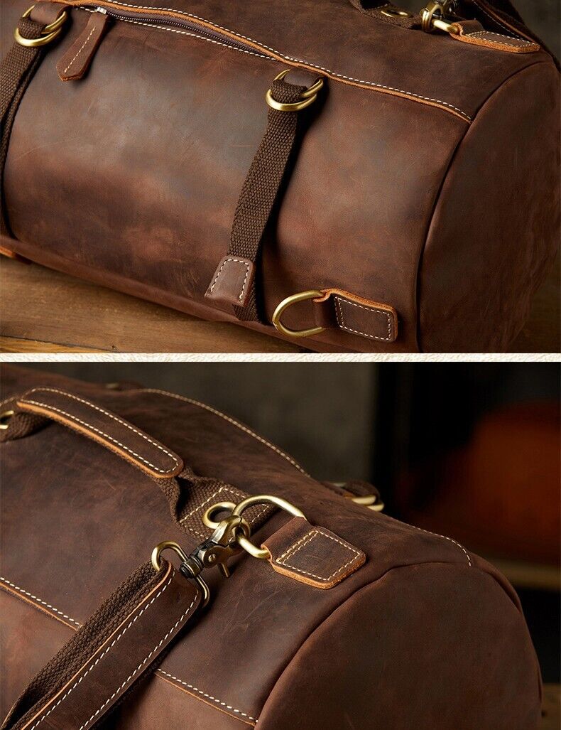 Versatile Cowhide Leather Travel Bag