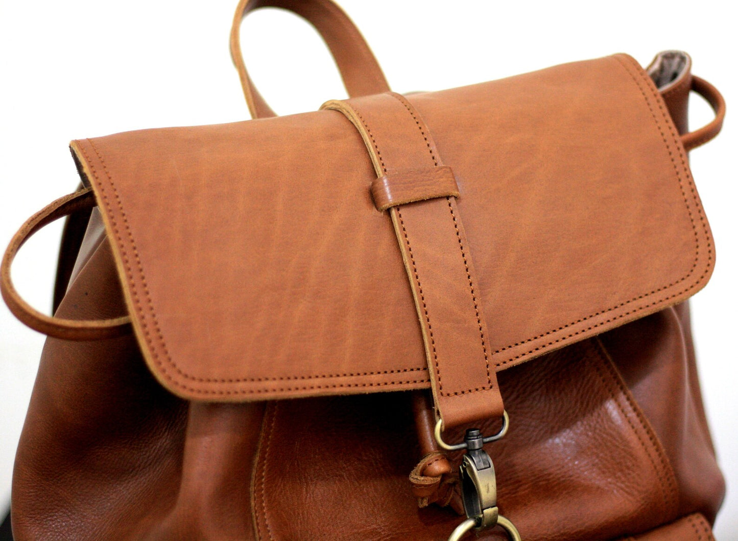 Men's Real Leather Rucksasck Backpack