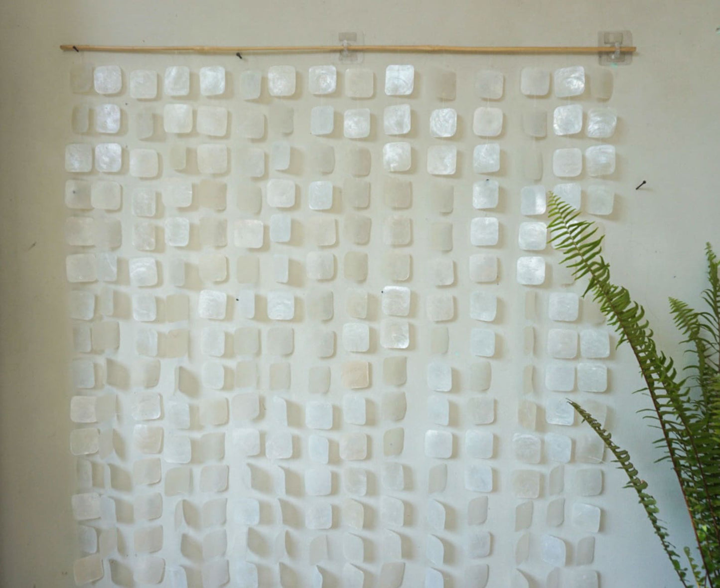 Square White capiz shell wall hanging