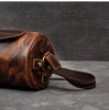 Small Leather Barrel Duffle Bag