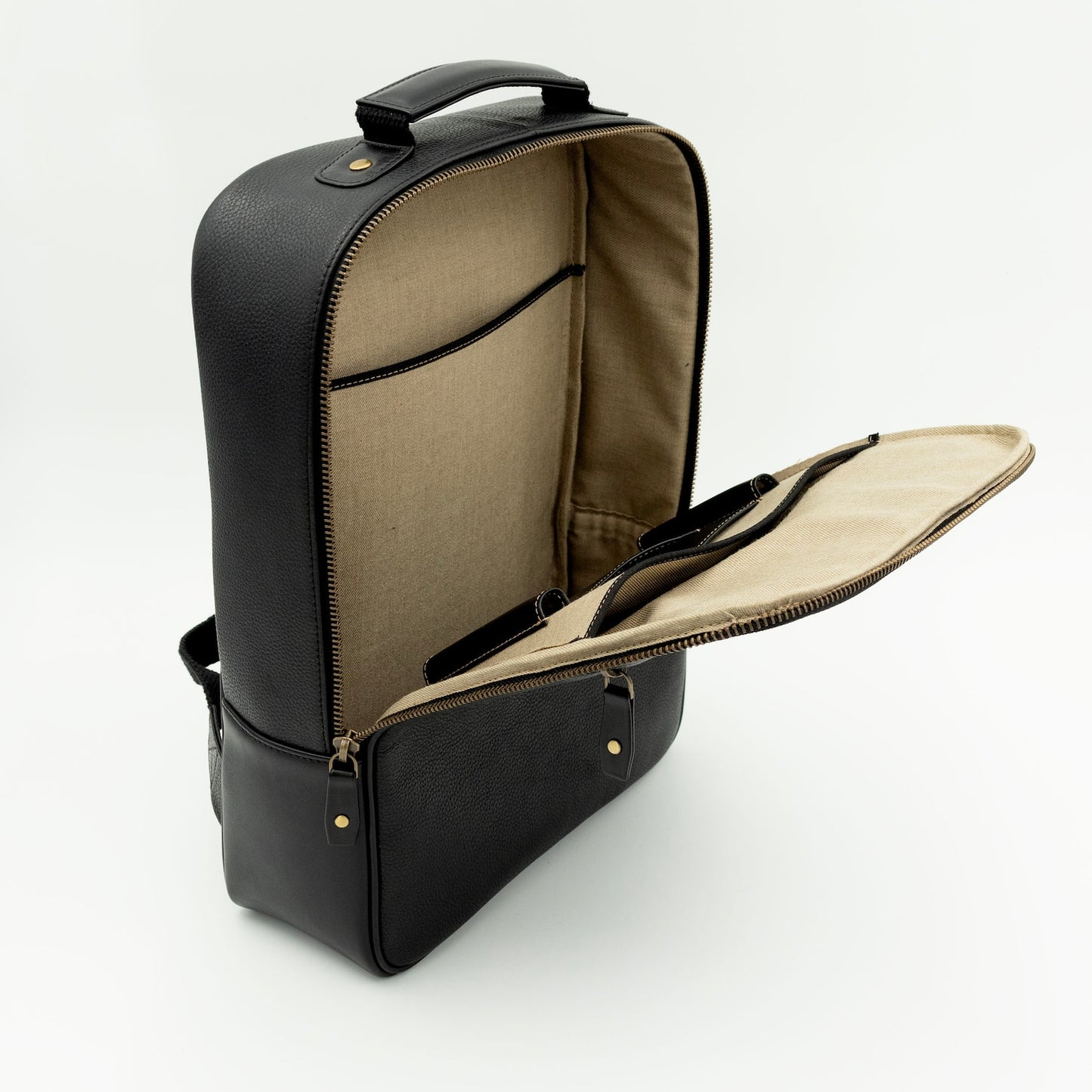 Exotic Real Black Leather Backpack