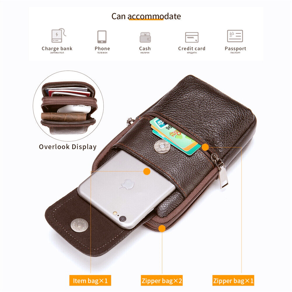 Men Shoulder Genuine Leather Bag Small Cross body