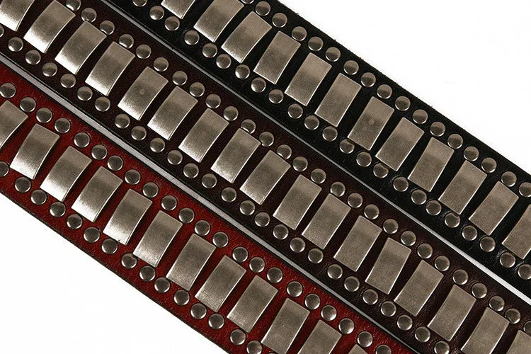 Punk Real Leather Belt with Rivets
