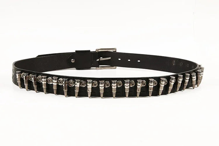 Rivet Genuine Leather Punk Belt for Men and Women