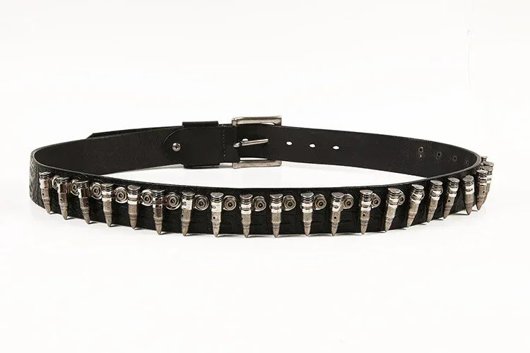 Rivet Genuine Leather Punk Belt for Men and Women