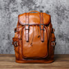 Real Cowhide Leather Men Backpack Rucksack Bag