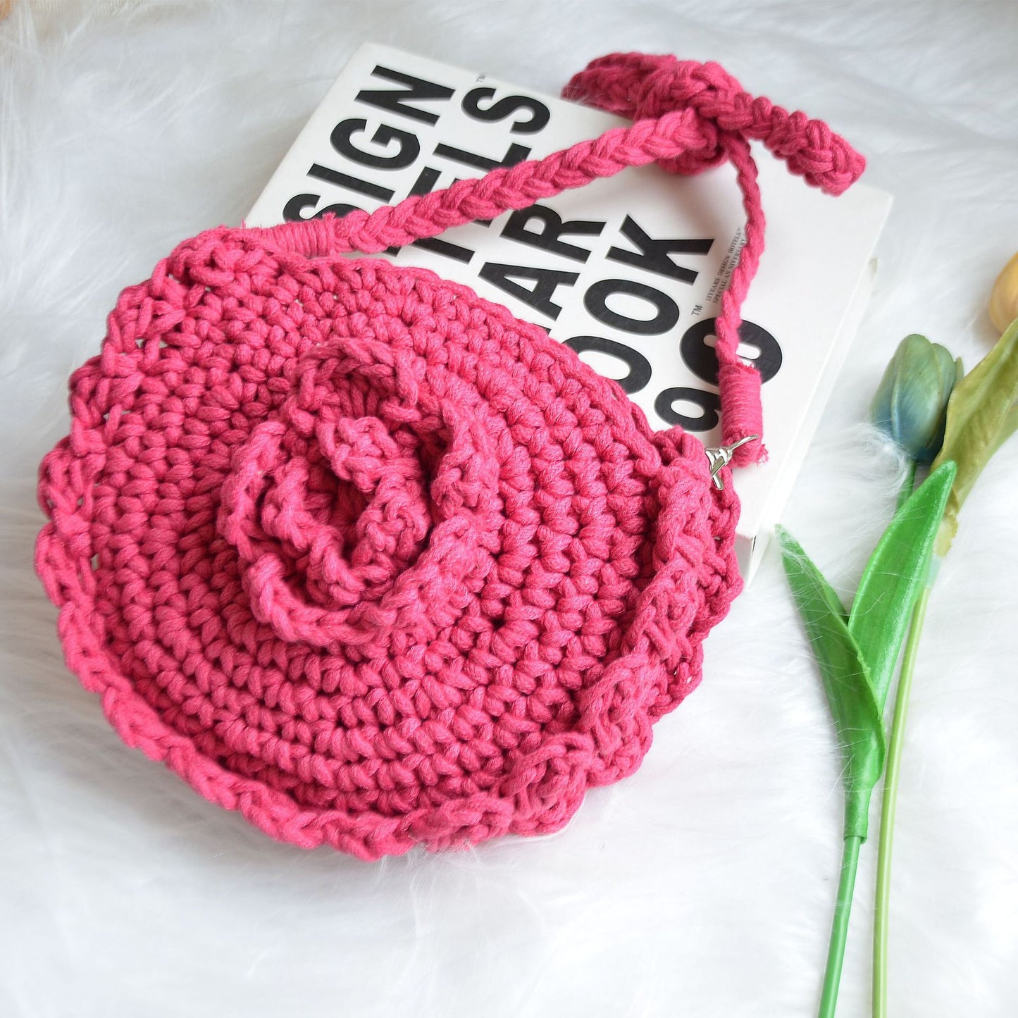 kids cotton crochet crossbody bag