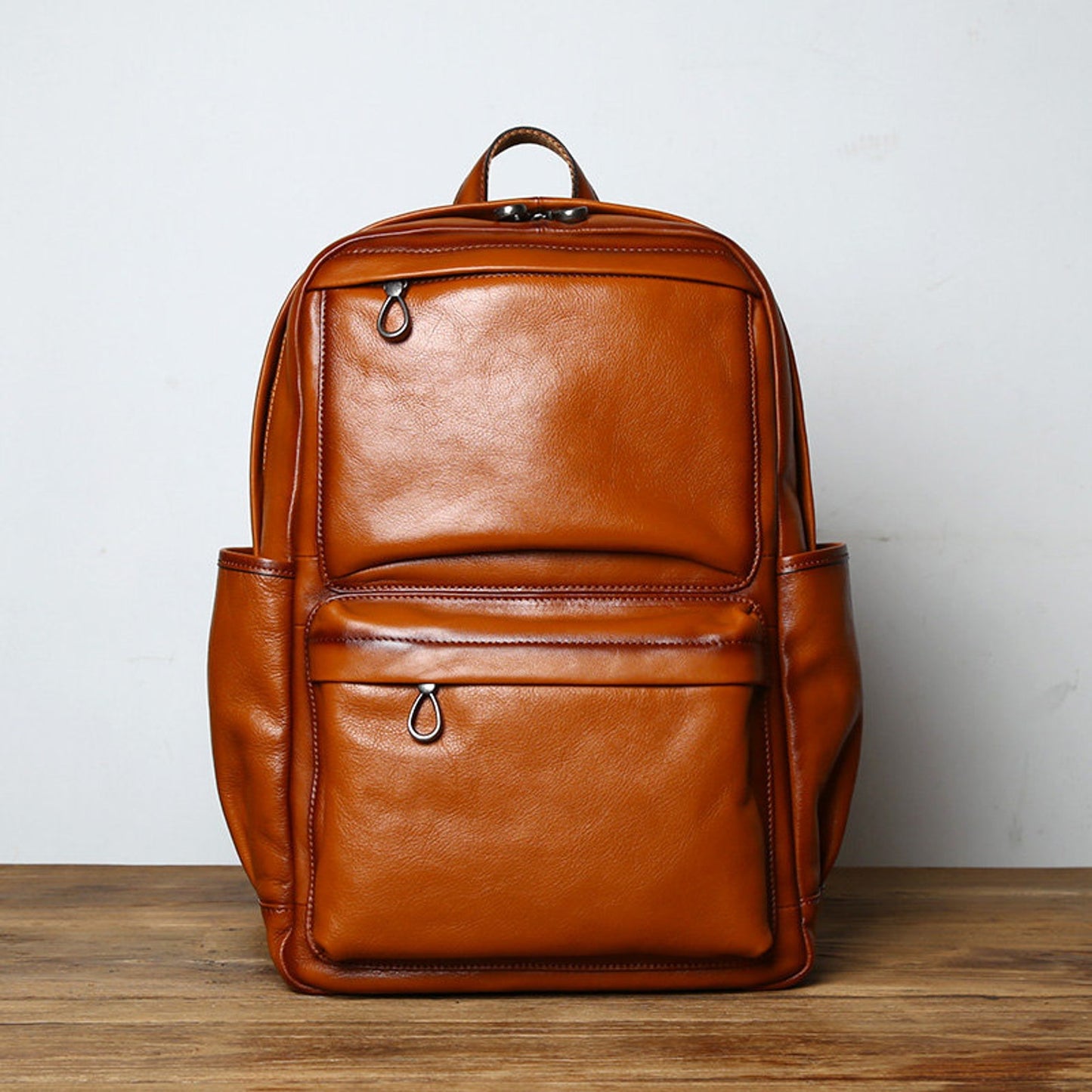 Retro Style Leather Backpack Rucksack