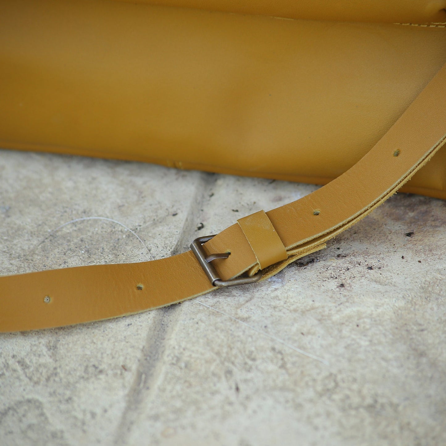 Yellow Leather Shoulder Laptop Bag