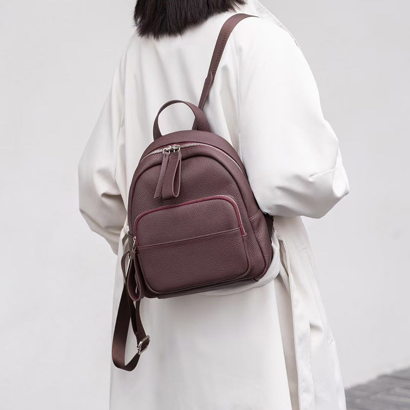 small leather backpack purse for women