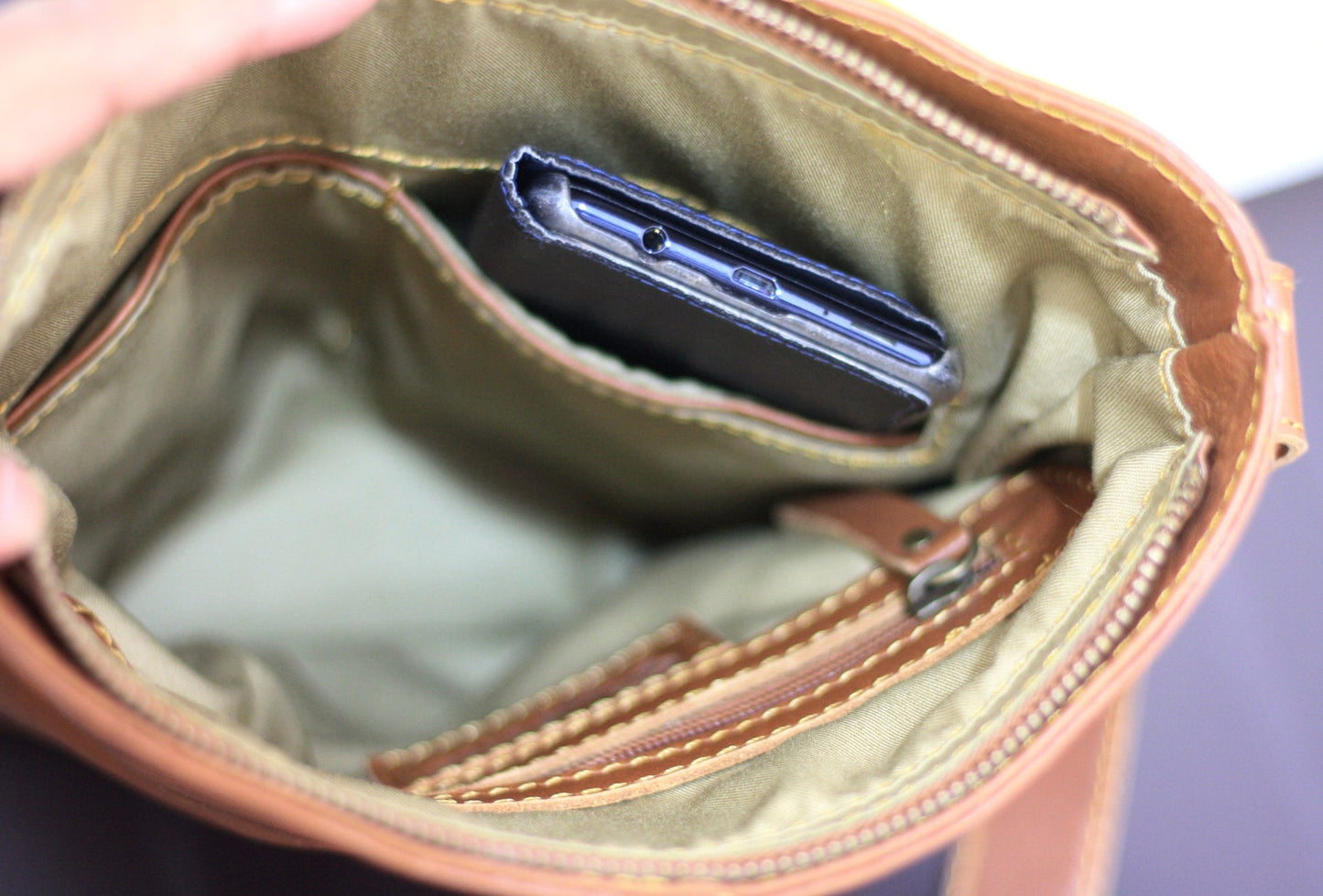 Real leather customized shoulder sling bag