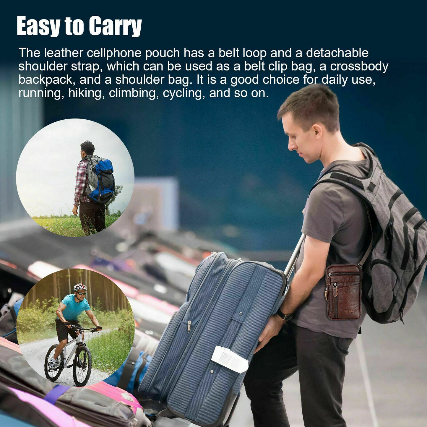 Leather phone pouch waist bag