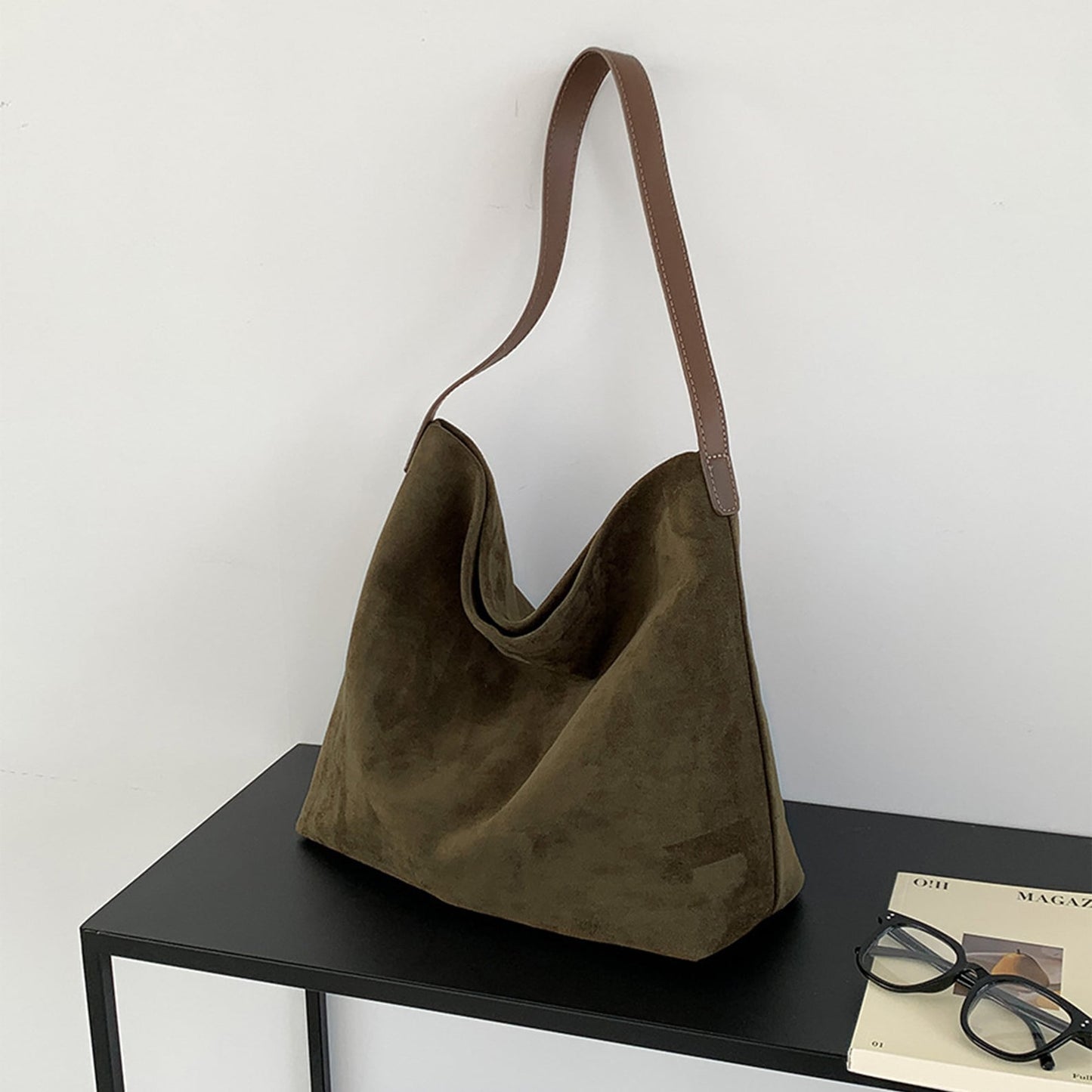 Retro Suede Tote Bag for Women
