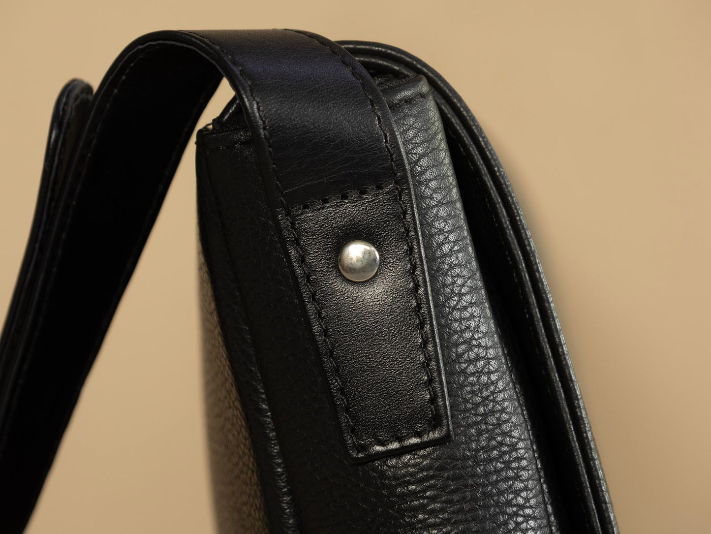 Genuine Leather Messenger Bag With Adjustable Strap