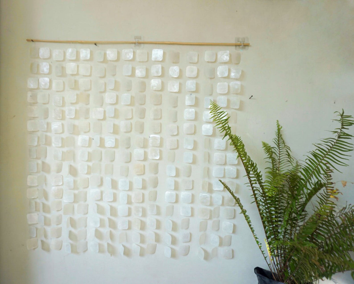 Square White capiz shell wall hanging