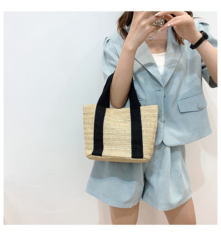 women small woven beach summer bag