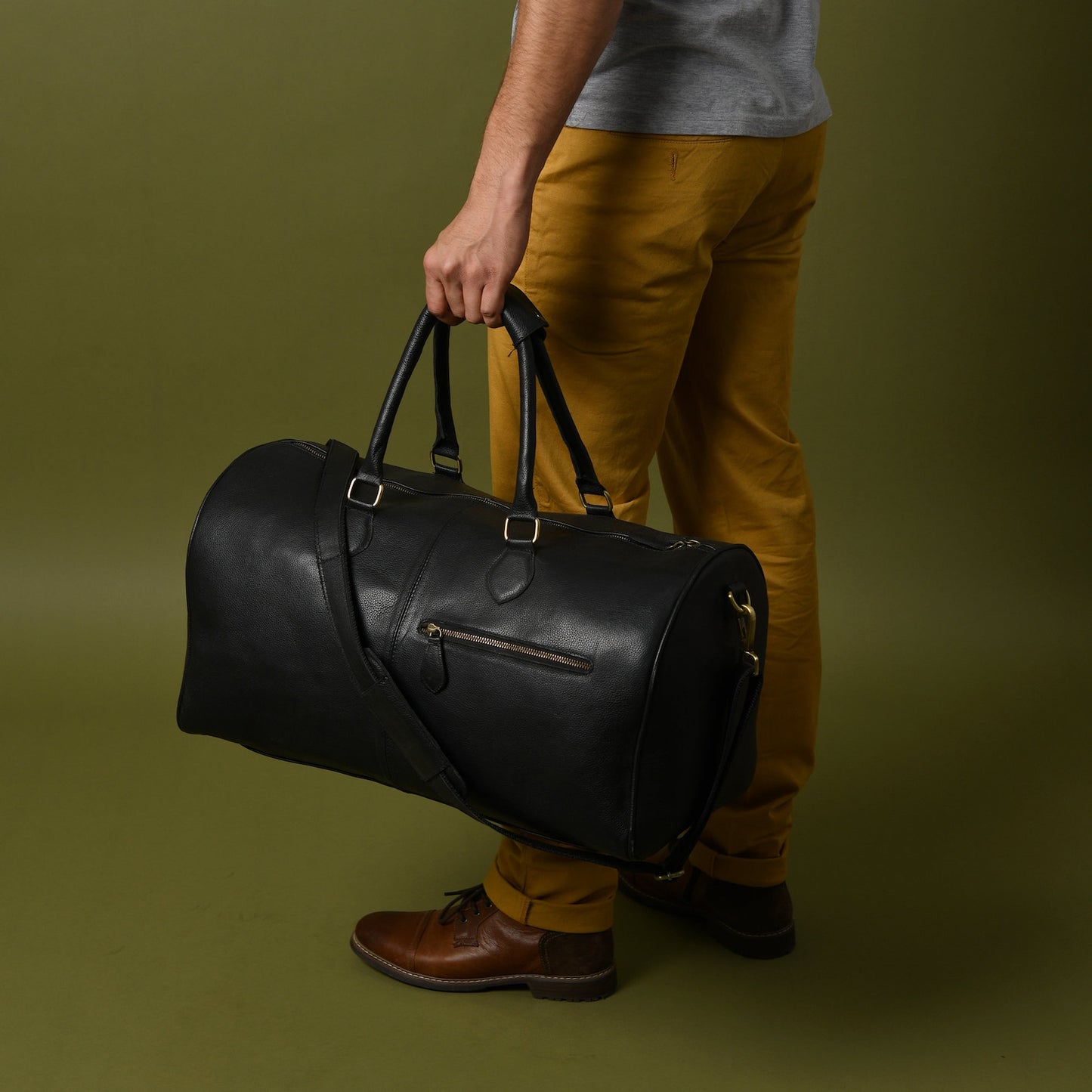 Extra Large Travel Leather Duffle Bag