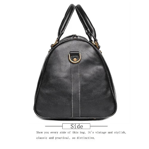 Vintage Men’s Leather Duffel Bag Business & Travel Bag