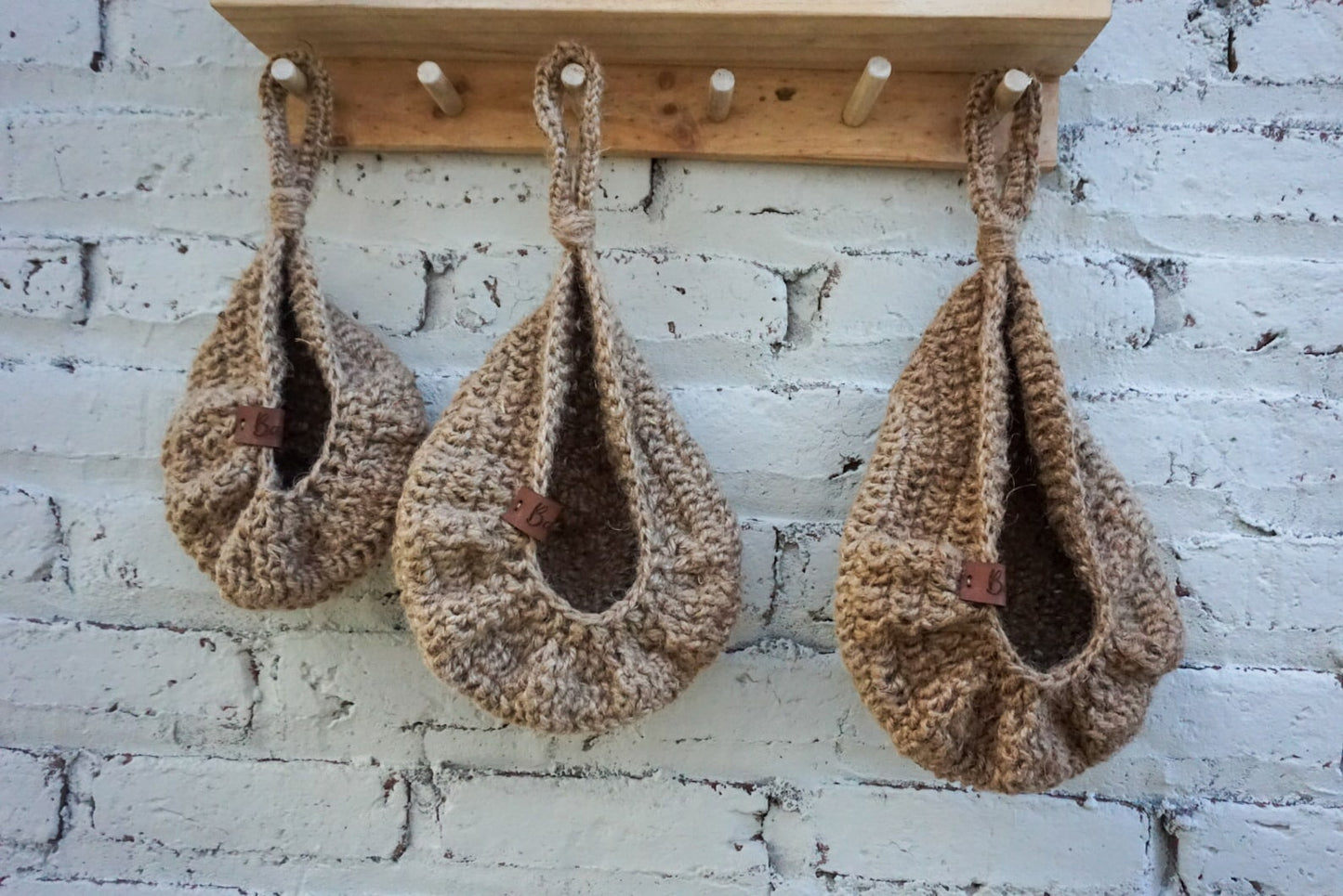 Jute crochet hanging kitchen fruit vegetable basket