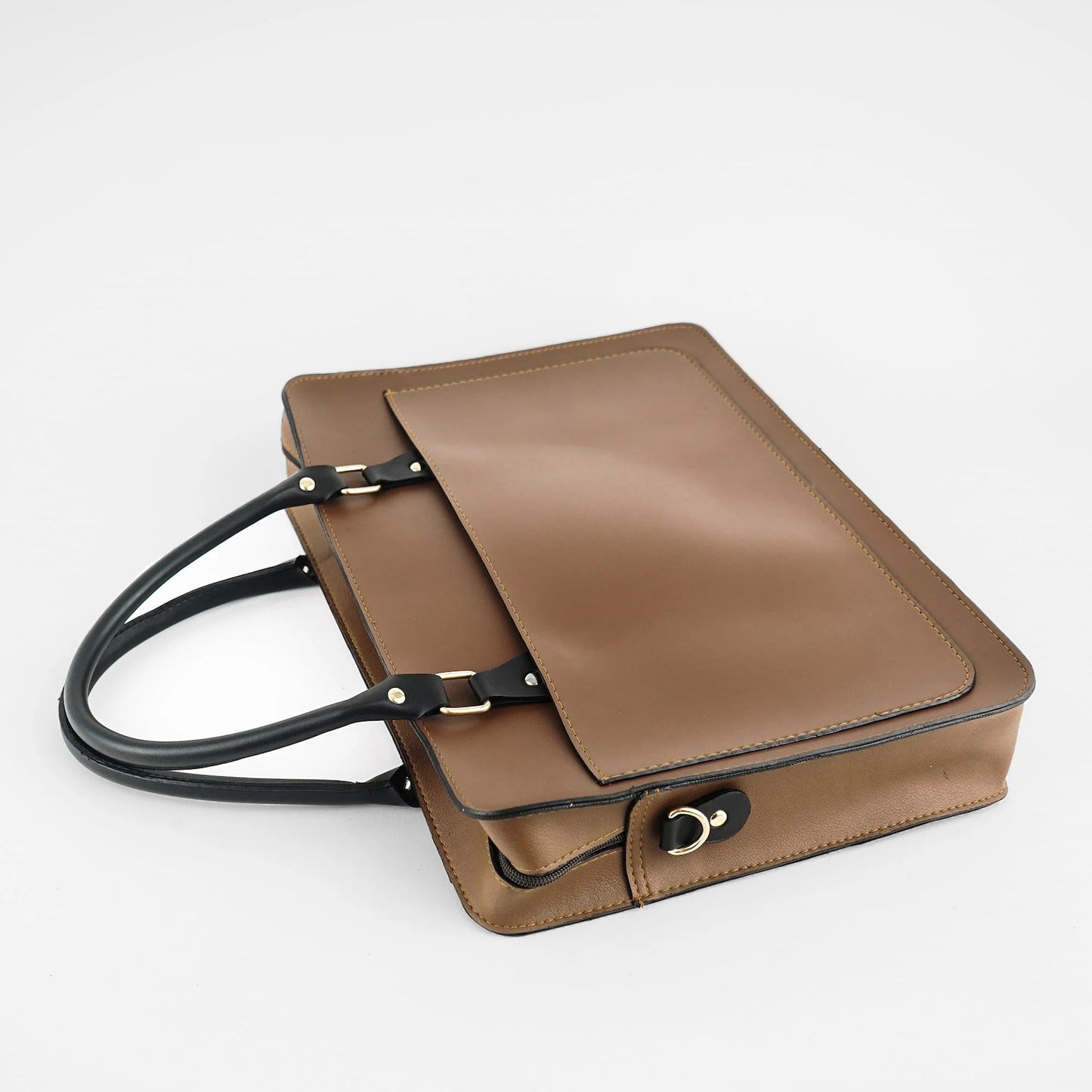 Leather laptop bag brown men women
