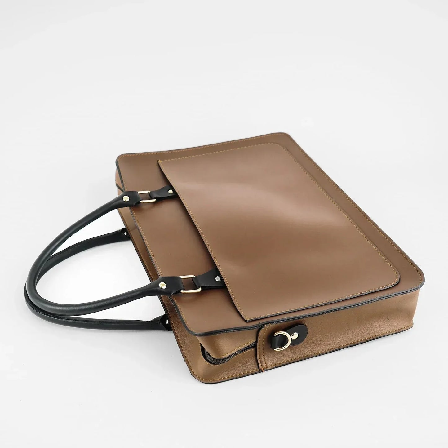 Leather laptop bag brown men women