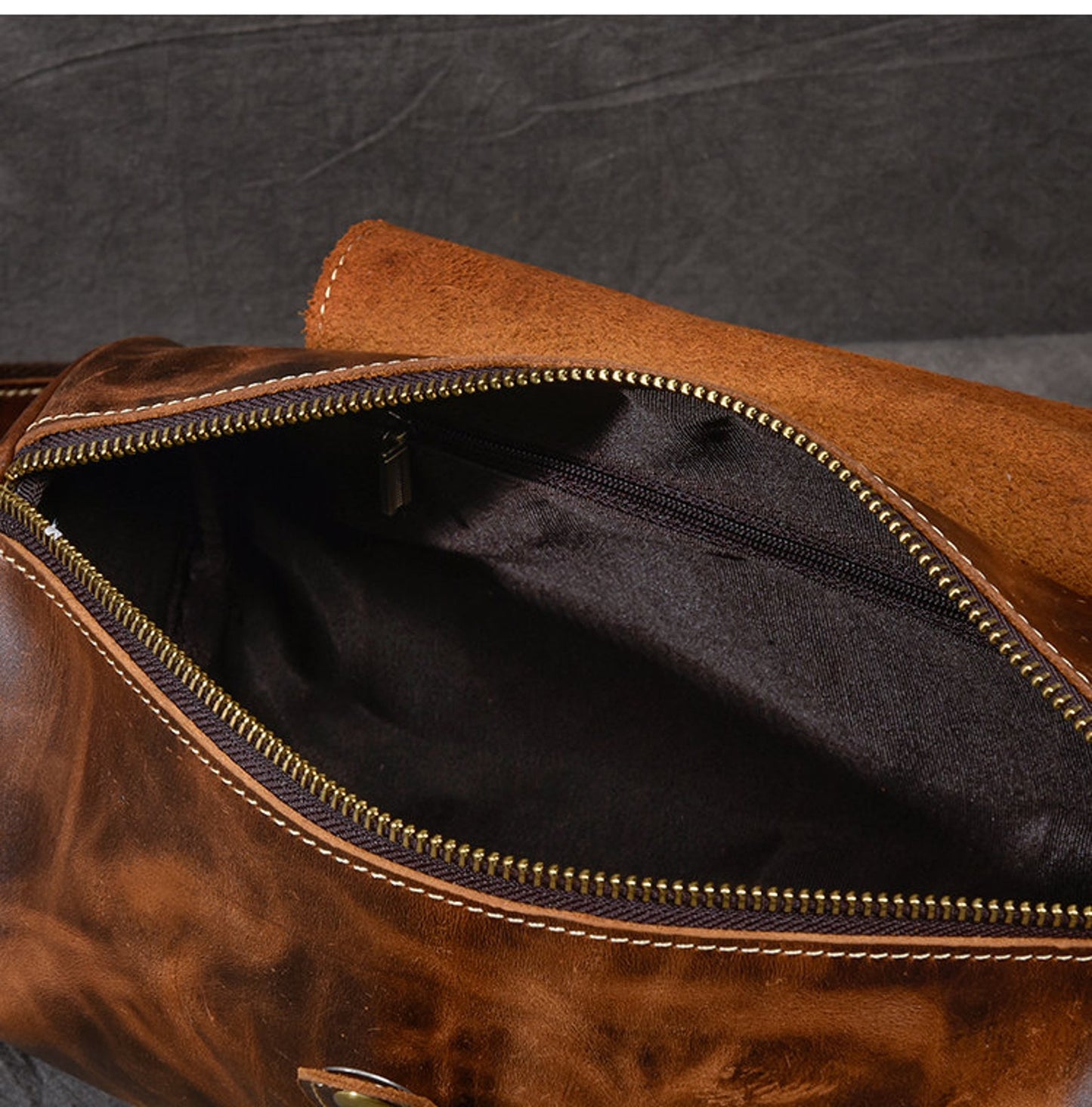 Small Leather Barrel Duffle Bag