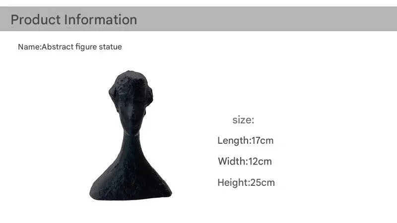 Modern Abstract Figure Resin Statue Nordic Art Portrait Sculpture
