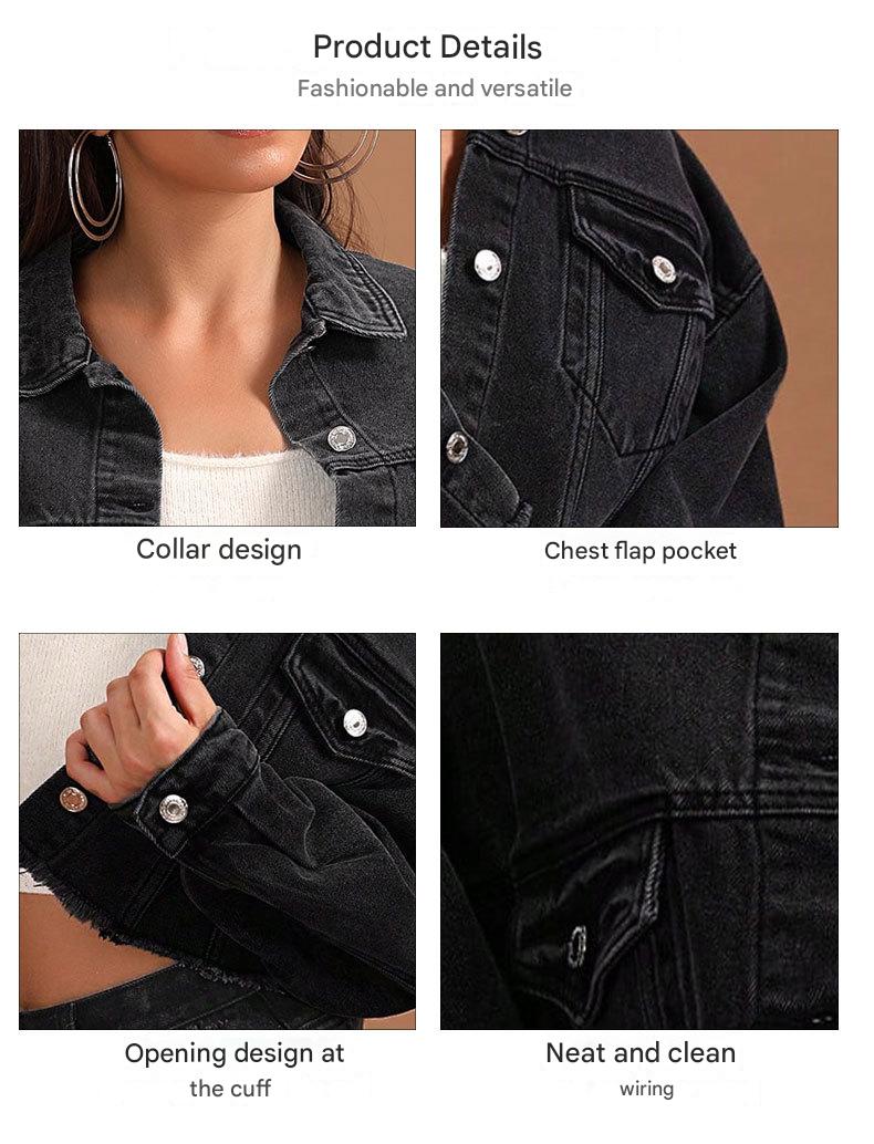 women Drop Shoulder Denim Jacket