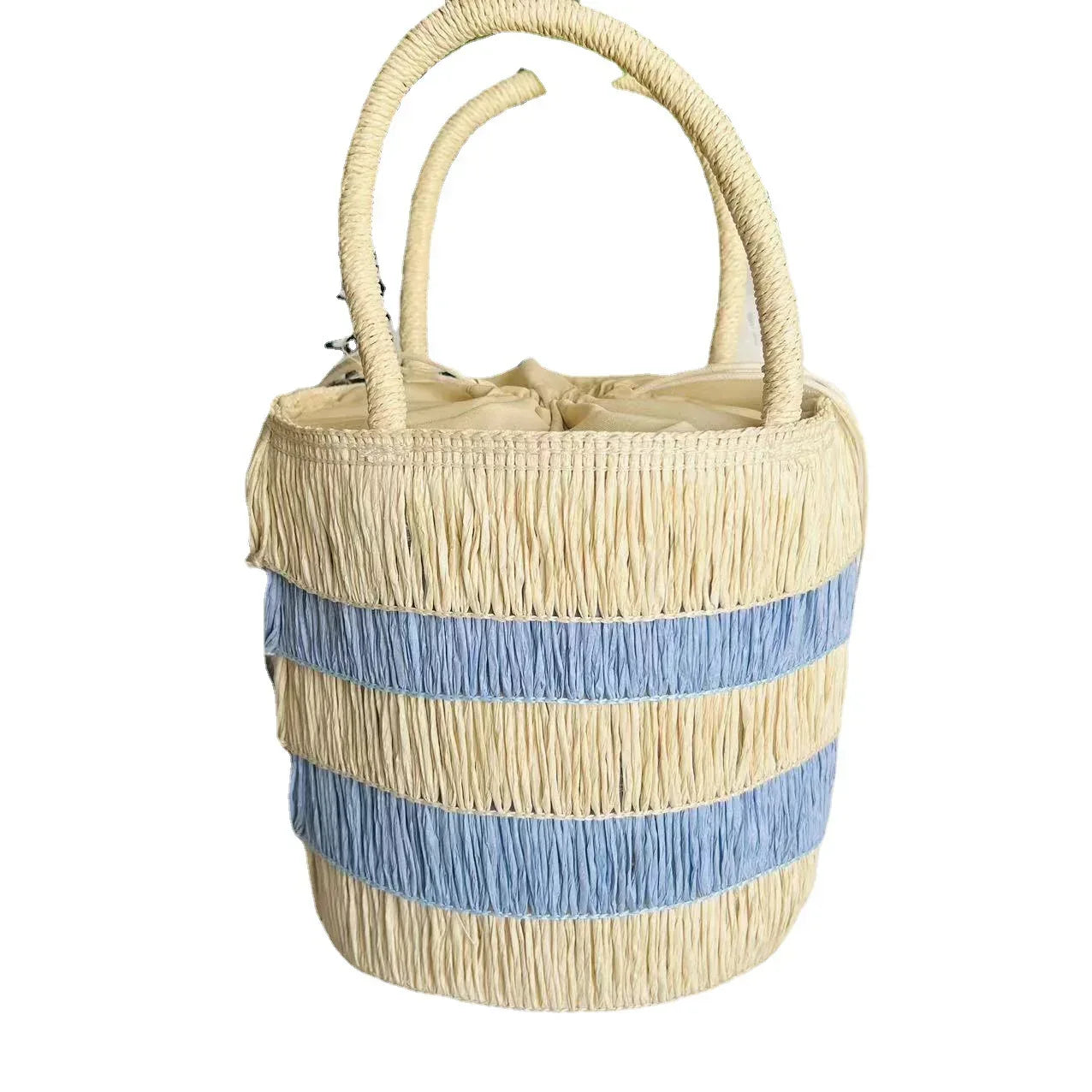 Beach Handbag Straw Purse Stylish Trending Drawstring