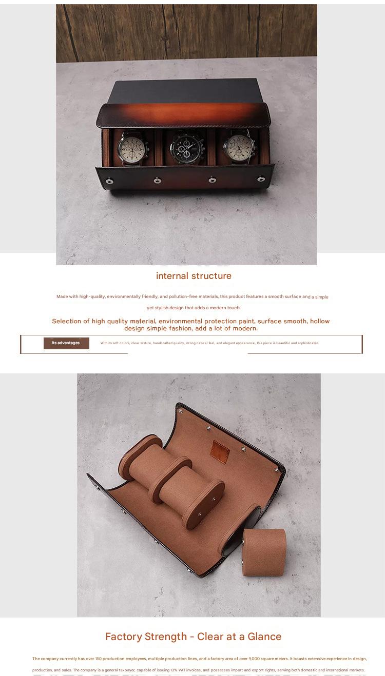 luxury leather watch case with buckle closure