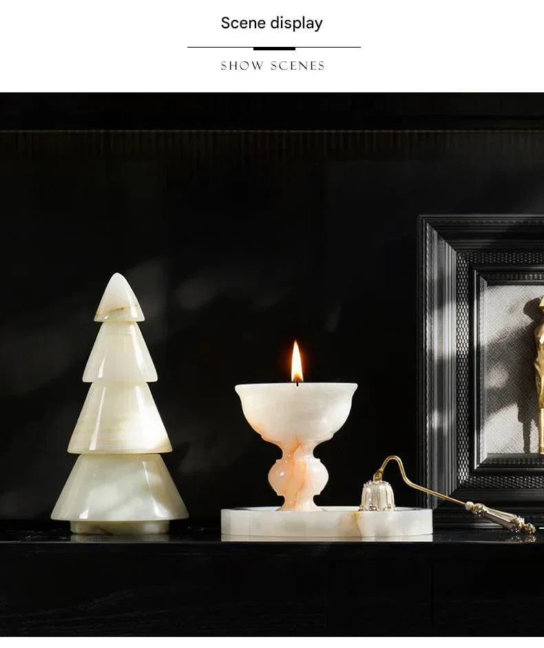 Marble aromatherapy candle holder cup