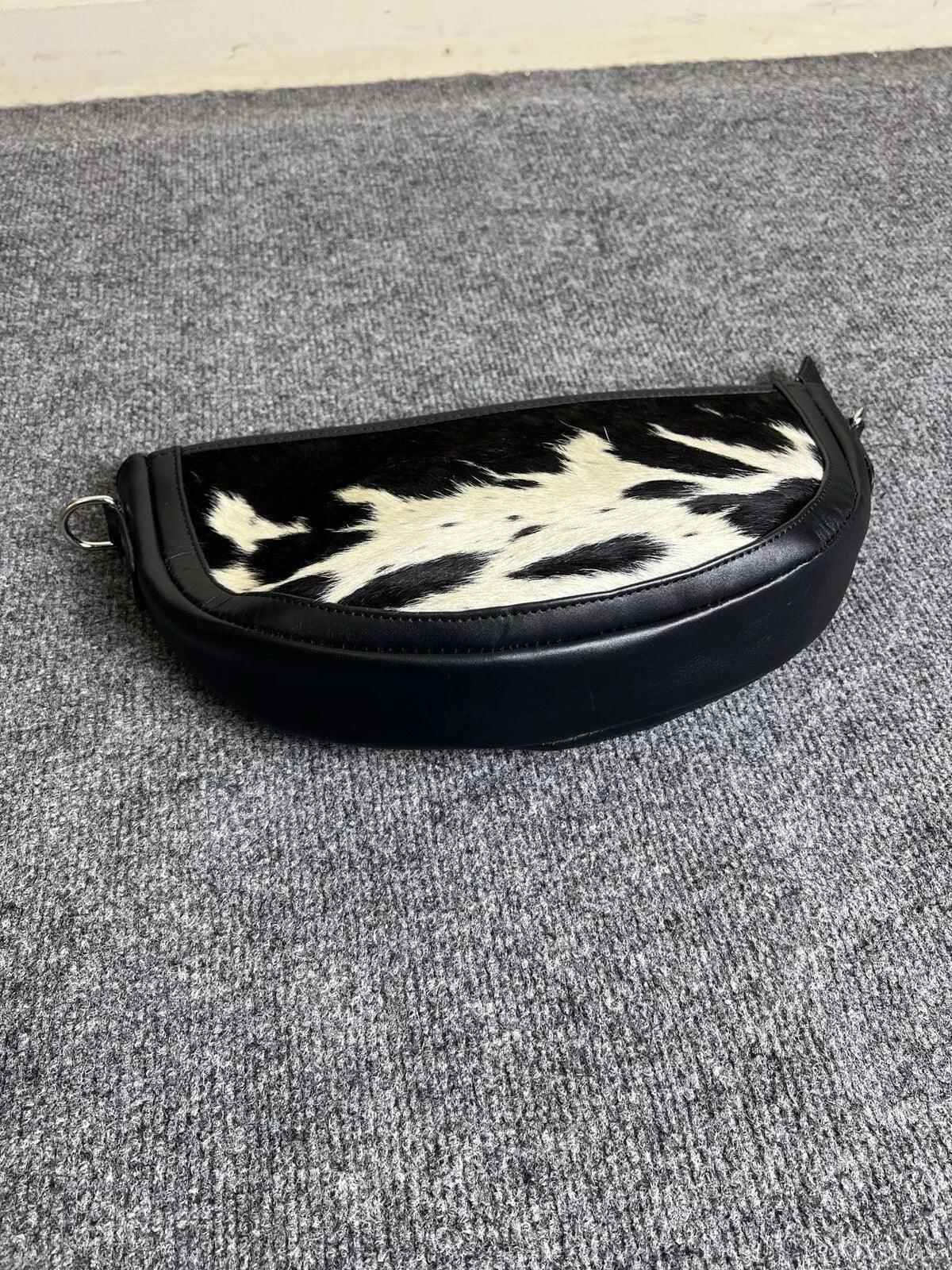Cowhide Crossbody Purse with Black and White Hair-On Hide