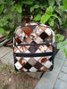 Handmade cowhide patchwork backpack