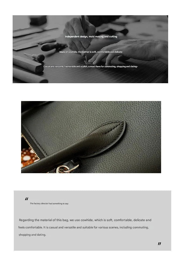 Women’s Genuine Leather Shoulder Bowling Bag