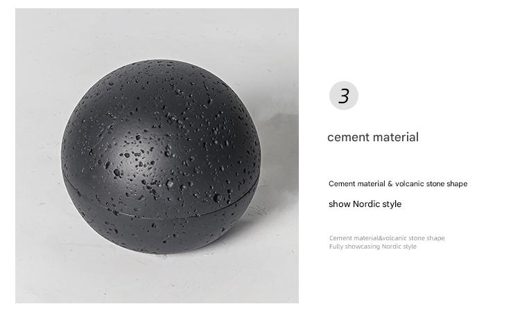 Nordic Design Volcanic Stone Spherical Cement Ashtray Home & Hotel